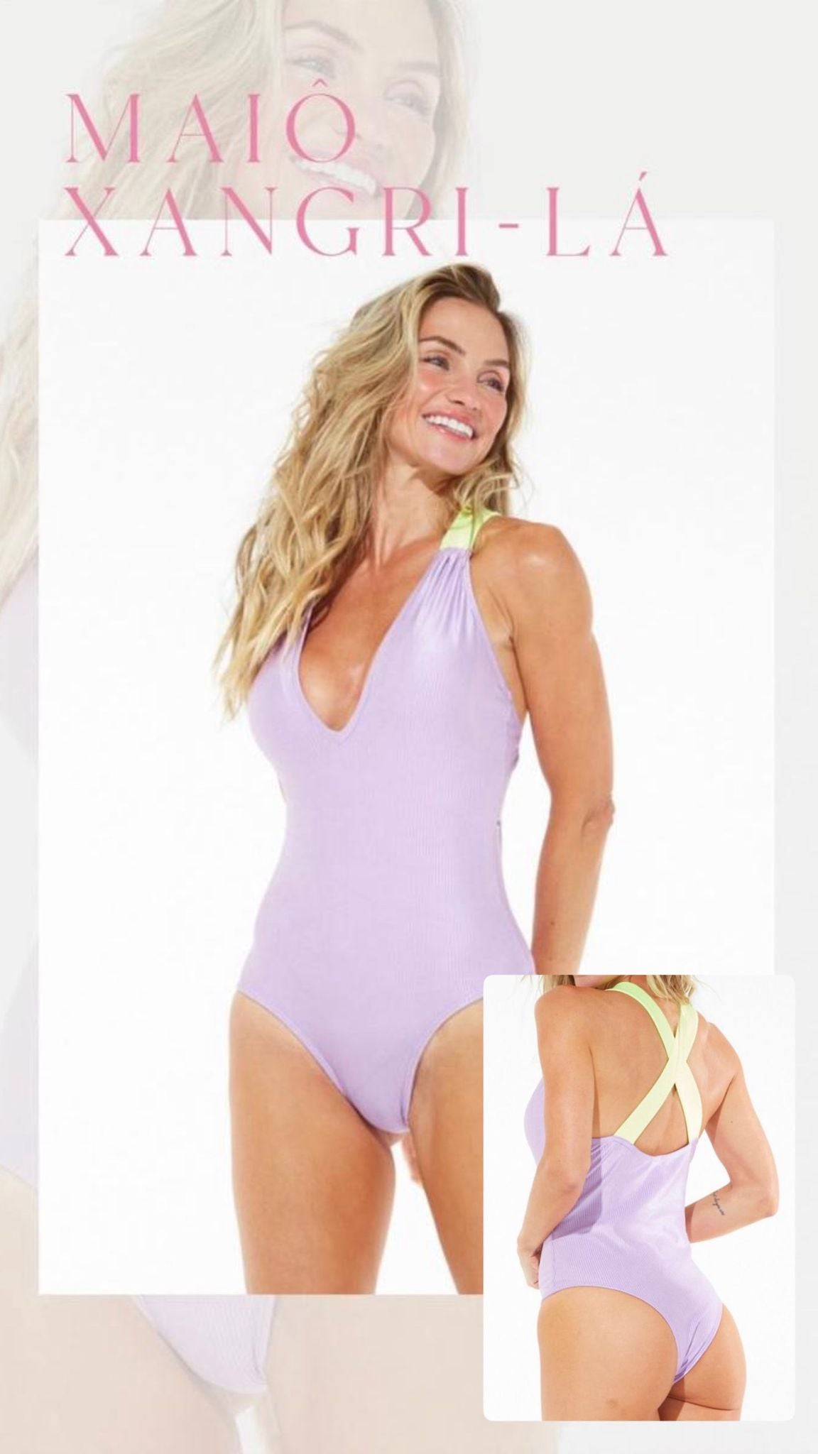 MAIÔ BODY XANGRI LÁ - ROSA & VERDE